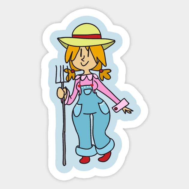 Rehaired Farmer Girl Sticker by saradaboru